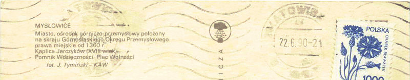 pocztówka stempel znaczek